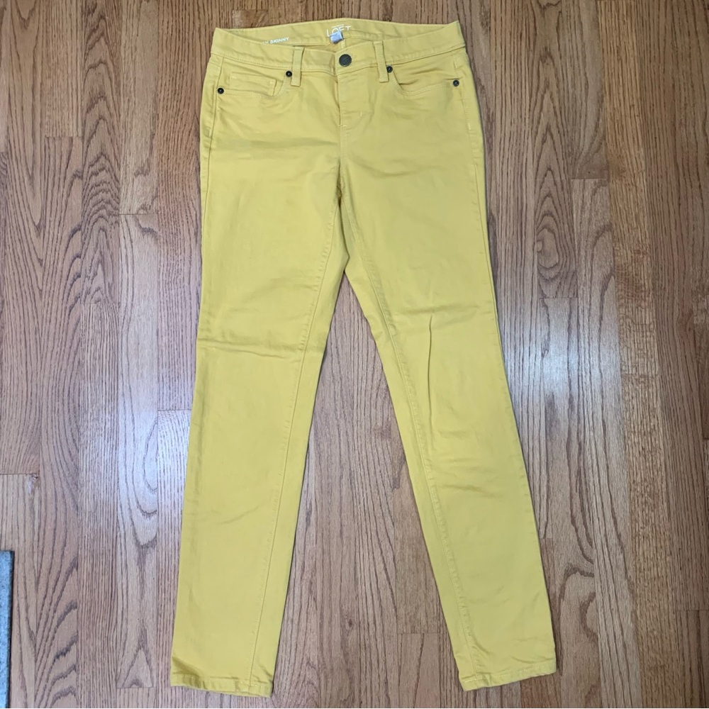 Loft Modern Skinny Mid-Rise Colored Denim Pants Mustard Yellow Size 4